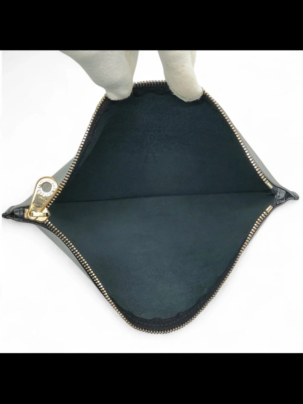 Mulberry Black Leather Toiletry Pouch with Perforated Tree Motif